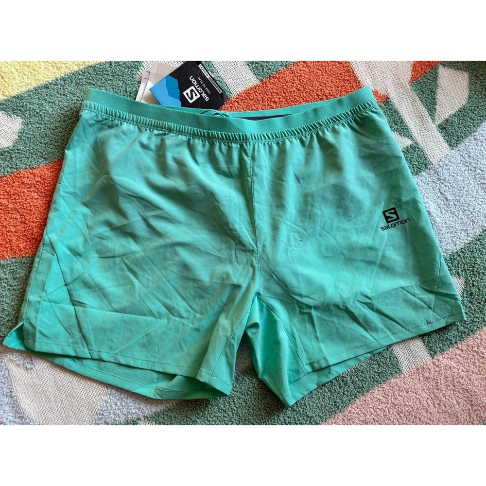 Salomon Cross 5" Mens Running Shorts Pool Blue AdvancedSkin ActiveDry Size Large